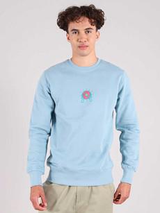 Disco Cult Embroidered Mens Sweatshirt, Organic Cotton, in Light Blue via blondegonerogue