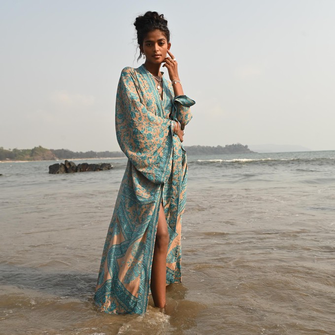 If Saris Could Talk Maxi Kimono- Floral Whisper from Loft & Daughter