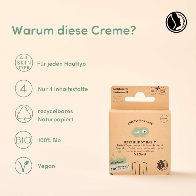 Feste Körperbutter Refiller - Kakao from 4peoplewhocare