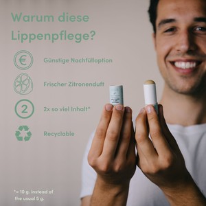 Vegane Lippenpflege  - Auf’s Mäulchen als Nachfüller  - Plastikfrei mit zitroniger Note from 4peoplewhocare