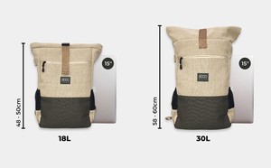 Everyday Hemp Rolltop Backpack in Beige and Green from 8000kicks