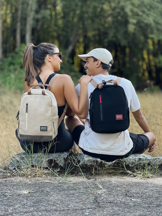 Small Hemp Backpack in Beige and Green from 8000kicks