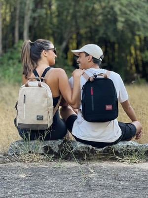 Small Hemp Backpack in Beige and Green from 8000kicks