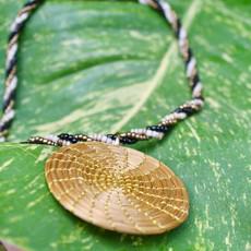 "Mesclado" Pendant Necklace in Gold, Black, White via Abury