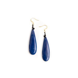 Tagua Teardrop Earrings in Blue, Orange, Black from Abury