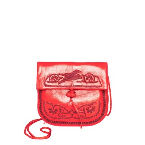Embroidered Mini Crossbody Bag in Red from Abury