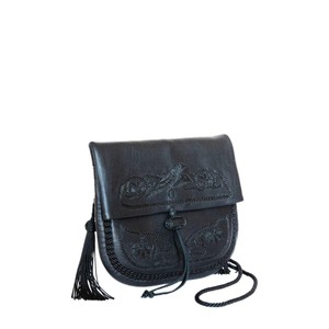 Embroidered Mini Crossbody Bag in Black from Abury