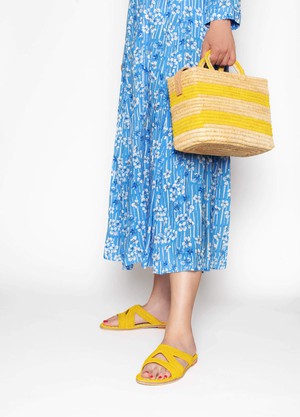 Raffia Summer Basket in Yellow, Nature - Fashion Week Sale from Abury