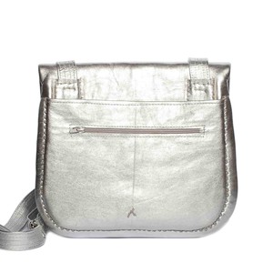 Embroidered Leather Berber Bag in Silver from Abury