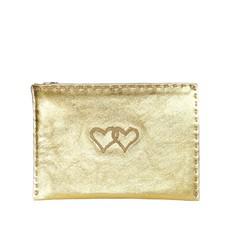 Embroidered Leather Pouch *Love Edition* in Gold from Abury
