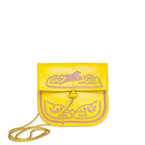 Embroidered Mini Crossbody Bag in Yellow, Rosé from Abury