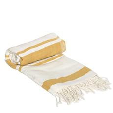 Striped Cotton Beach Towel in Yellow, Off White from Abury