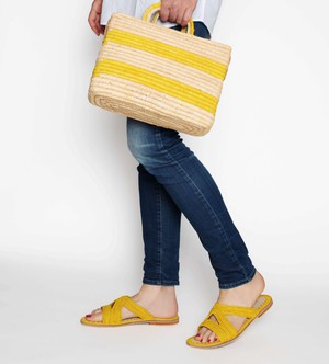 Raffia Summer Basket in Yellow, Nature - Fashion Week Sale from Abury
