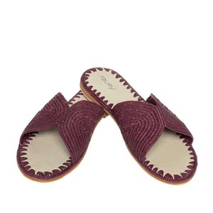 Raffia Slippers Sun and Moon in Orchid from Abury