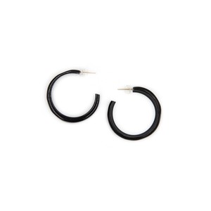 Tagua Hoop Earrings in Black, Ivory from Abury