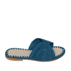 Raffia Slippers Sun and Moon in Jeans from Abury