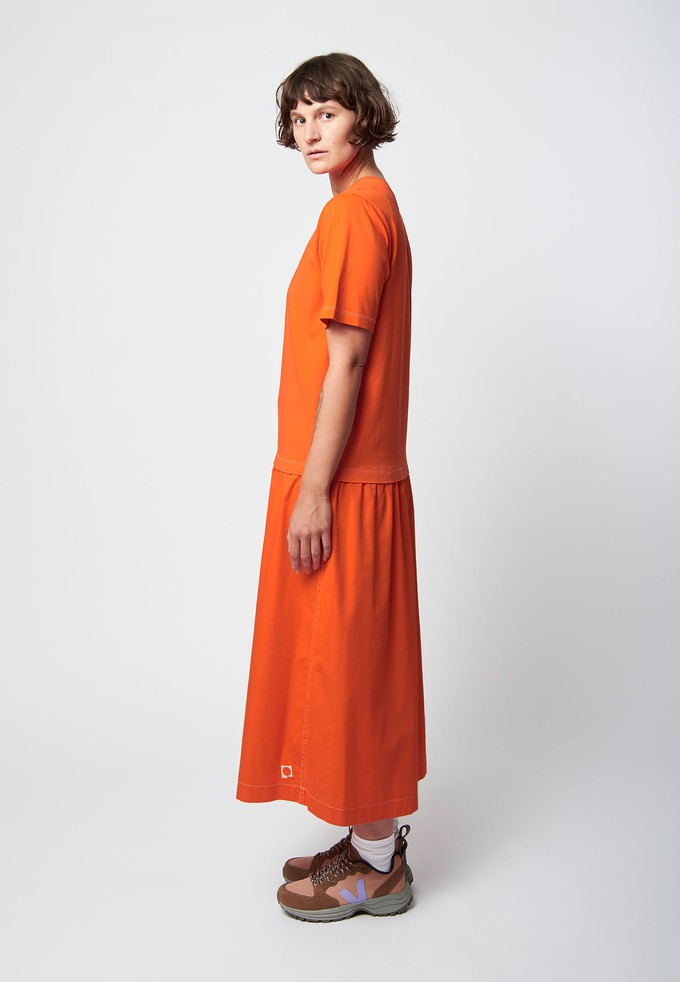 Rotes Jersey Kleid TARA aus reiner Bio Baumwolle from AFORA.WORLD