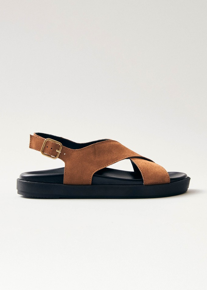 Nico Suede Brown Leather Sandals from Alohas
