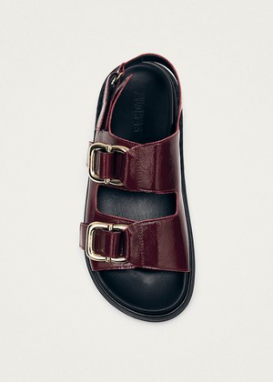 Harper Burgundy Patent Leather Sandals from Alohas