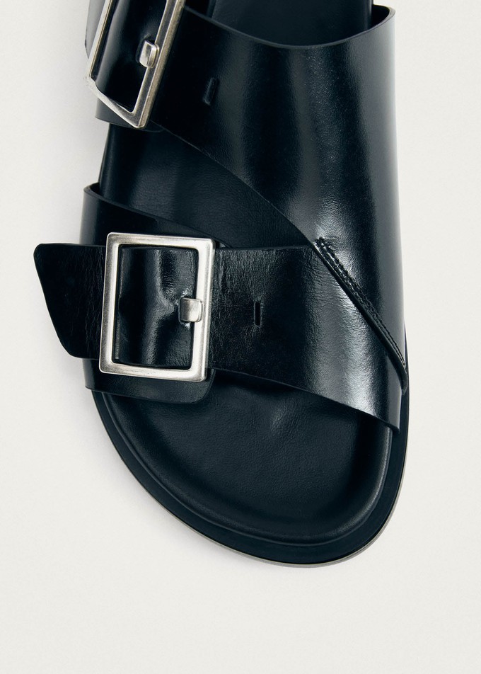 Alba Black Leather Sandals from Alohas