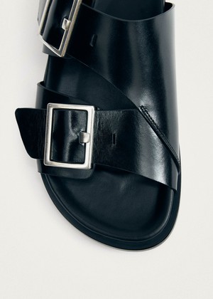 Alba Black Leather Sandals from Alohas