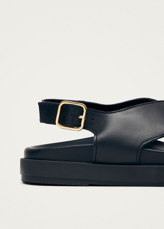 Nico Black Leather Sandals from Alohas
