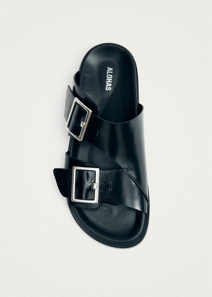 Alba Black Leather Sandals from Alohas