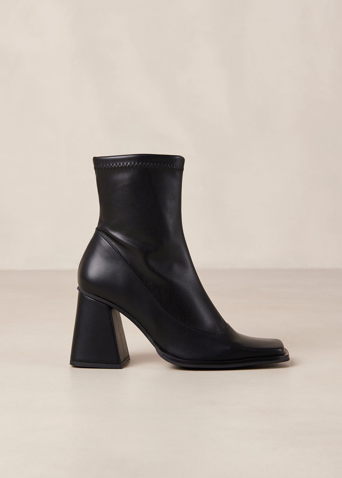 Clover Black Vegan Leather Ankle Boots from Alohas