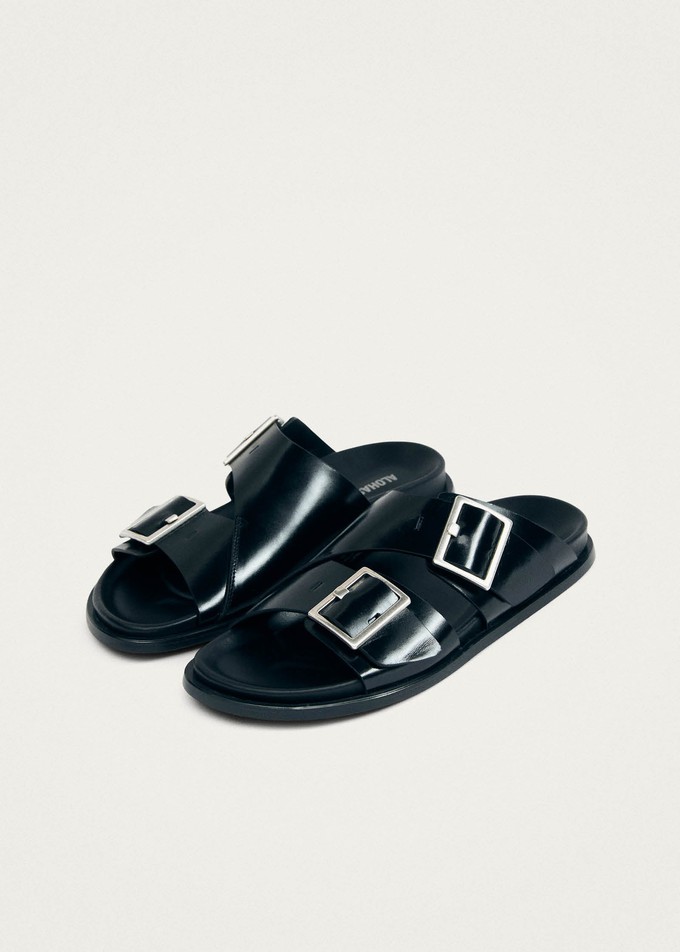 Alba Black Leather Sandals from Alohas