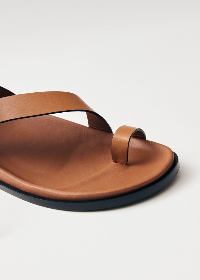 Myles Tan Leather Sandals from Alohas