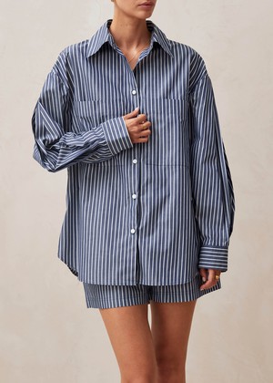 Lenaire Blue And White Stripe Shirt from Alohas