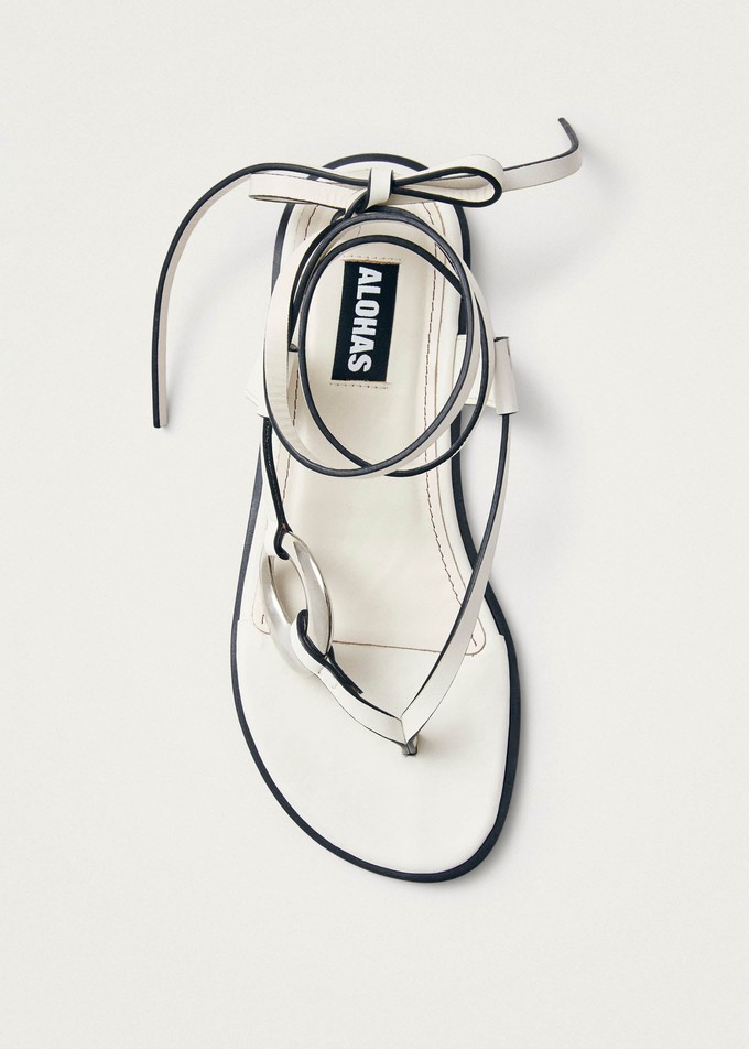 Morosia White Leather Sandals from Alohas