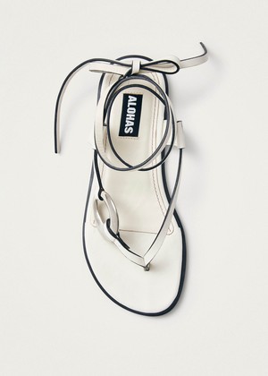 Morosia White Leather Sandals from Alohas