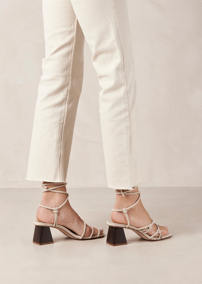 Goldie Cream Leather Sandals from Alohas