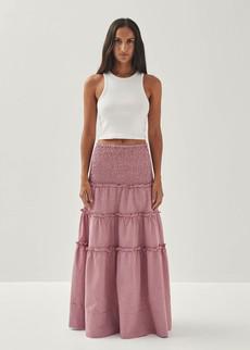 Atenea Checks Burgundy Skirt via Alohas