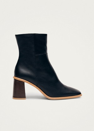 West Vintage Black Leather Ankle Boots from Alohas