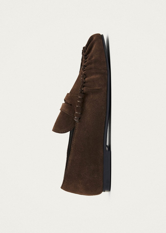 Aven Suede Brown Leather Loafers from Alohas
