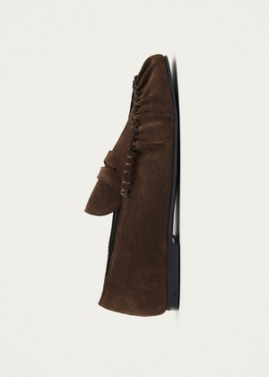 Aven Suede Brown Leather Loafers from Alohas