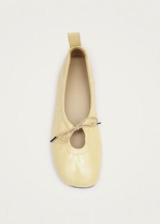 Rosalind Patent Vanilla Leather Ballet Flats via Alohas