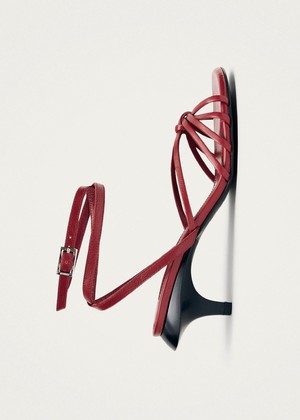 Soleia Red Leather Sandals from Alohas