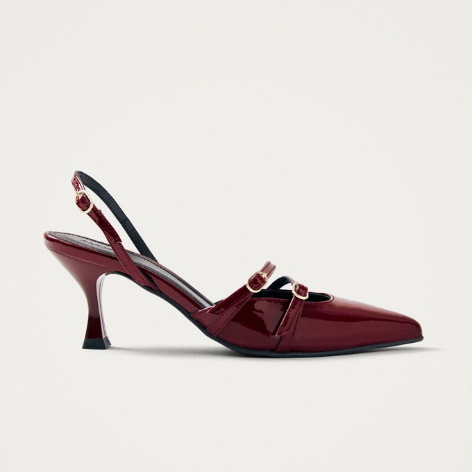 Joelle Burgundy Patent Leather Pumps from Alohas