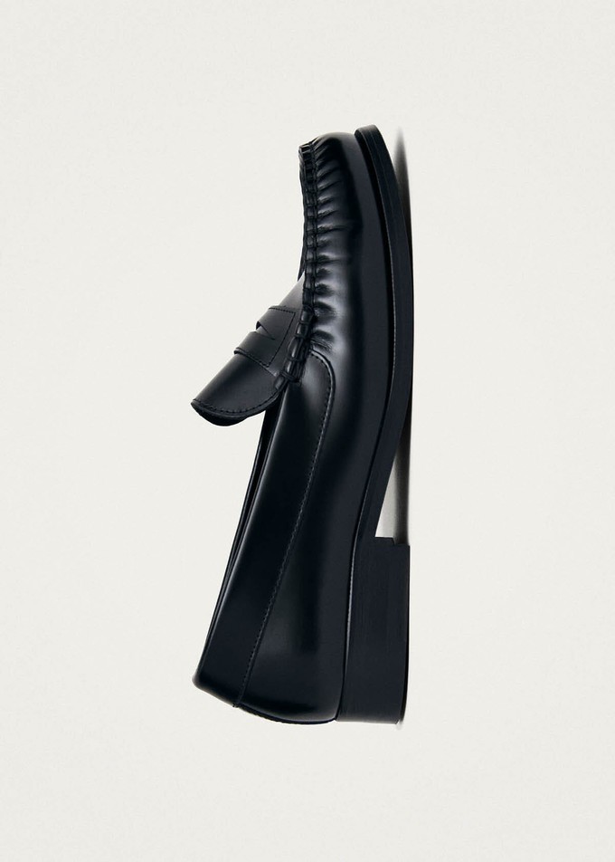 Rivet Black Leather Loafers from Alohas