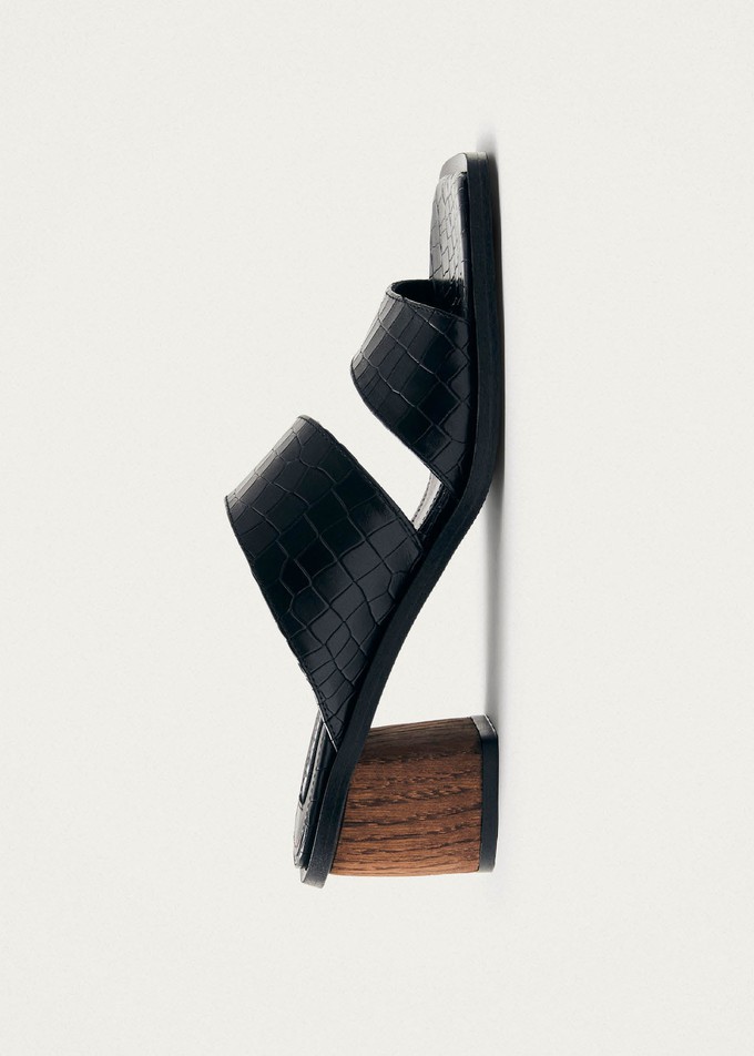 Gabin Alli Black Leather Sandals from Alohas