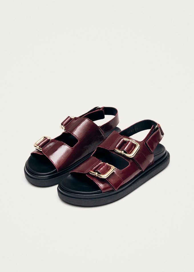 Harper Burgundy Patent Leather Sandals from Alohas