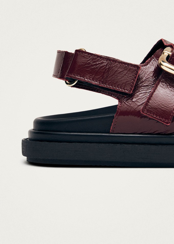 Harper Burgundy Patent Leather Sandals from Alohas