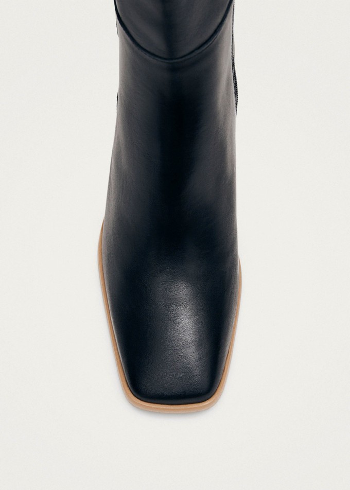 West Vintage Black Leather Ankle Boots from Alohas