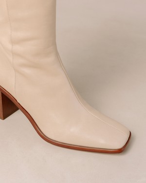 East Cream Leather Boots from Alohas