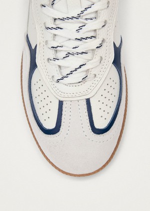 Tb.490 Rife Grain White Navy Leather Sneakers from Alohas
