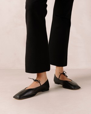 Sway Black Leather Ballet Flats from Alohas