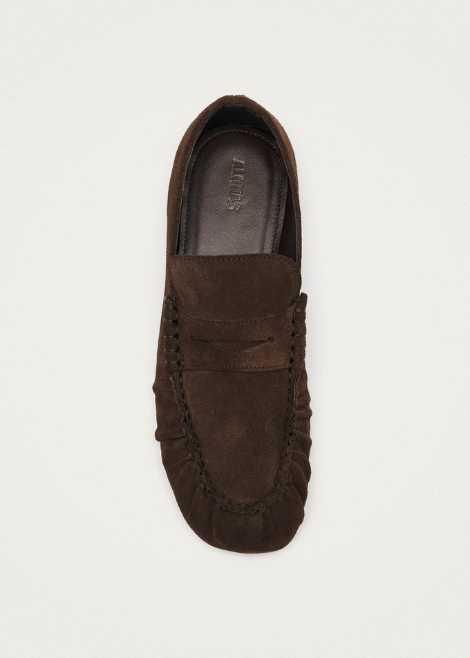 Aven Suede Brown Leather Loafers from Alohas